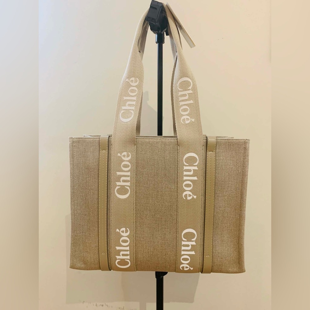 NWT CHLOÉ Medium Woody Tote Bag in Boyish Brown - Picture 5 of 12